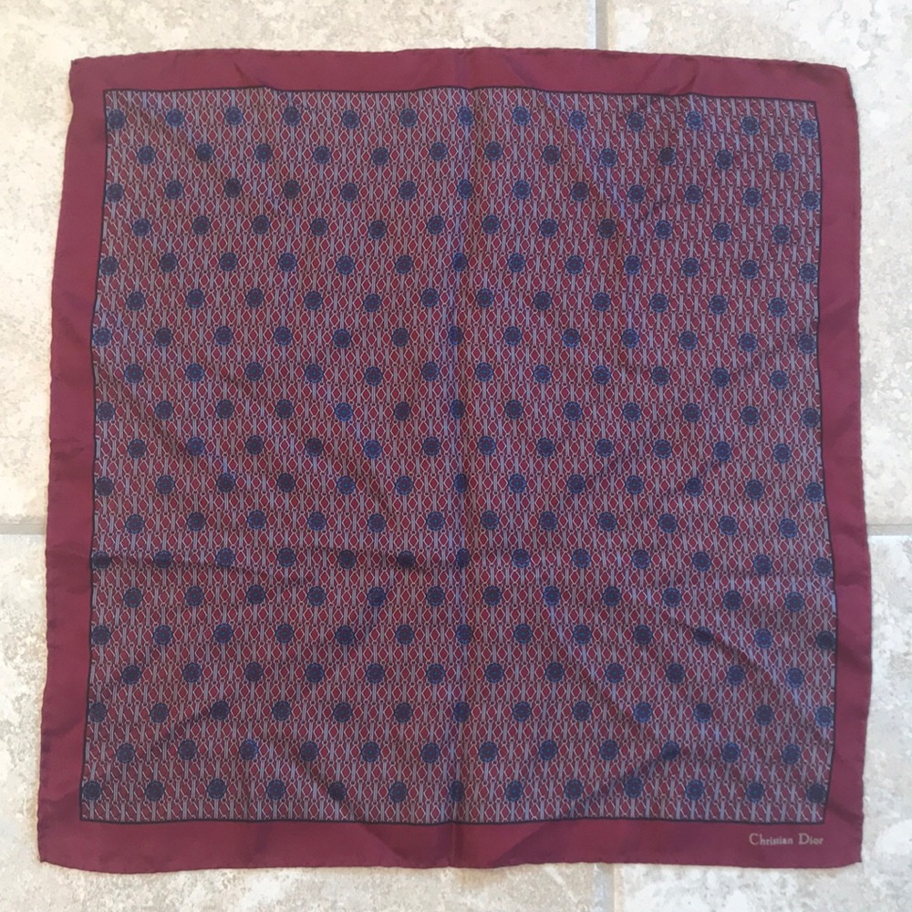 Christian Dior Red Pocket Square